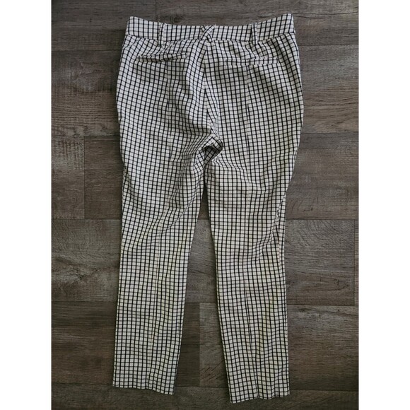 ANTHROPOLOGIE Essential Slim Pants Size 4 Womens Black/White Checkered Stretchy - Picture 2 of 9
